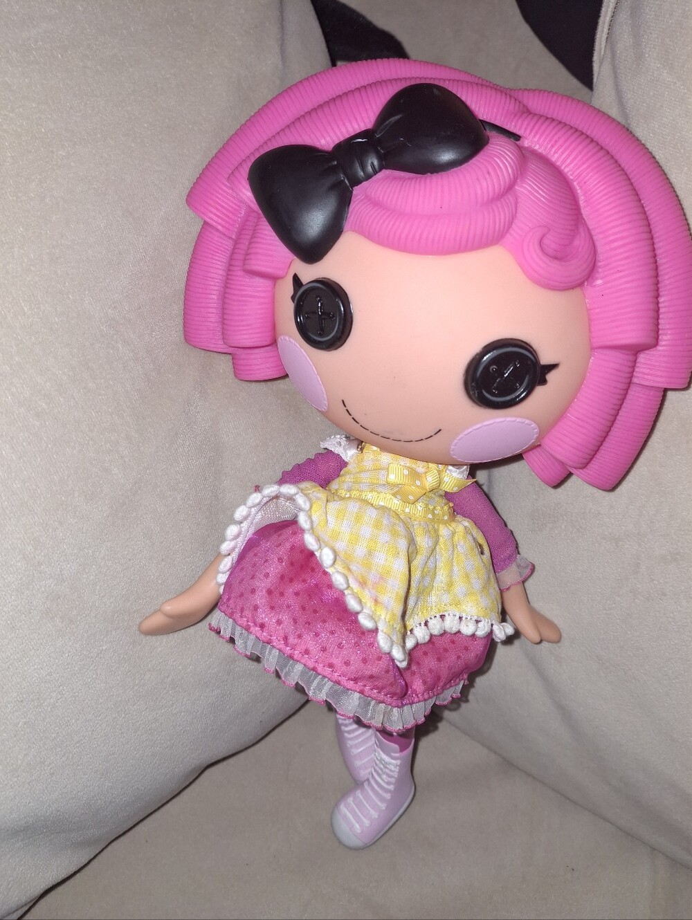 Lalaloopsy- 11 inc Inspired Pink Button-Eye Doll with Yellow Dress